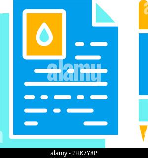 Vector oil contract, water agreement white line icon. Stock Vector