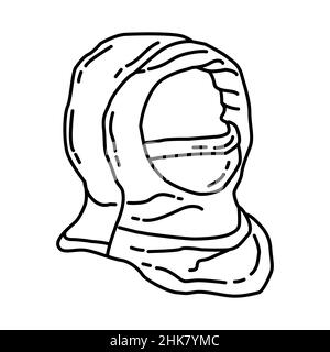 Winter Face Mask Neck Warmer for Kids Part of Winter Accessories and Activities Hand Drawn Icon Set Vector. Stock Vector