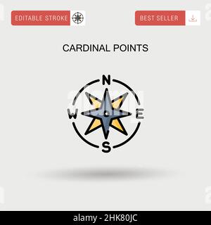Cardinal points Simple vector icon. Stock Vector
