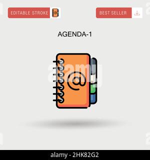 Agenda-1 Simple vector icon. Stock Vector