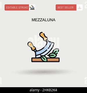 Mezzaluna Simple vector icon. Stock Vector