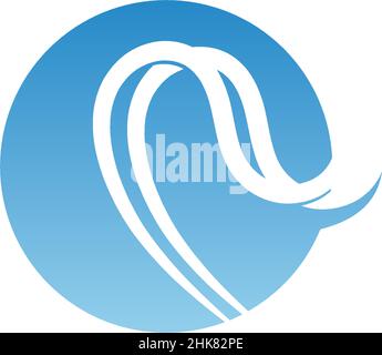 Two simple water wave lines illustration logo icon template Stock Vector