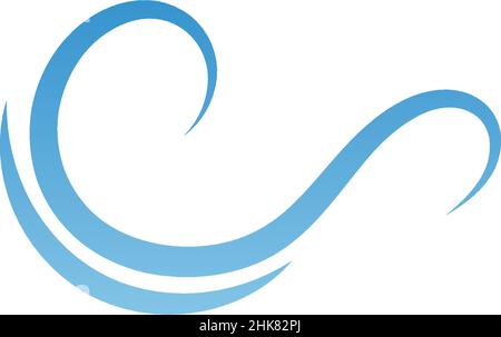 Two simple water wave lines illustration logo icon template Stock Vector