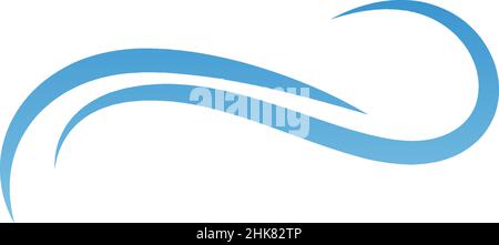 Two simple water wave lines illustration logo icon template Stock Vector