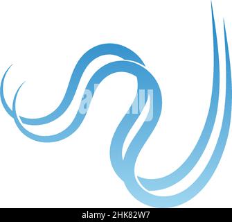 Two simple water wave lines illustration logo icon template Stock Vector