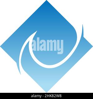 Two simple water wave lines illustration logo icon template Stock Vector