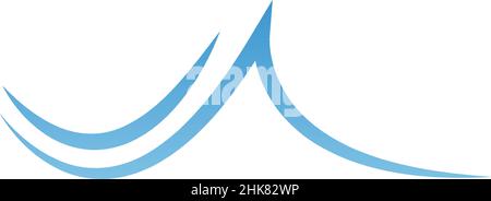 Two simple water wave lines illustration logo icon template Stock Vector