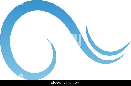 Two simple water wave lines illustration logo icon template Stock Vector