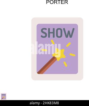 Porter Simple vector icon. Illustration symbol design template for web mobile UI element. Stock Vector