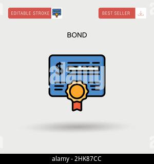 Bond Simple vector icon. Stock Vector