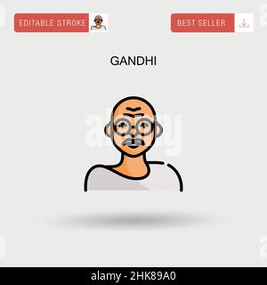 Gandhi Simple vector icon. Stock Vector