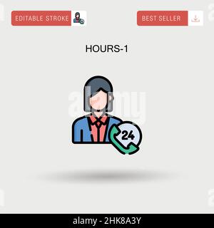 Hours-1 Simple vector icon. Stock Vector