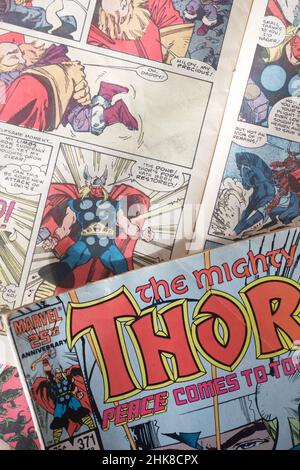 Thor comic strip page Stock Photo