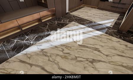 quartz floor countertops Stock Photo