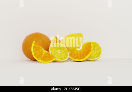 Fresh juicy oranges isolated on white background, Orange fruit isolated on white background, Isolated oranges, Ripe orange isolated on white background Stock Photo