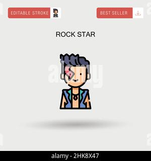 Rock star Simple vector icon. Stock Vector