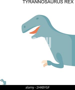Tyrannosaurus rex Simple vector icon. Illustration symbol design template for web mobile UI element. Stock Vector