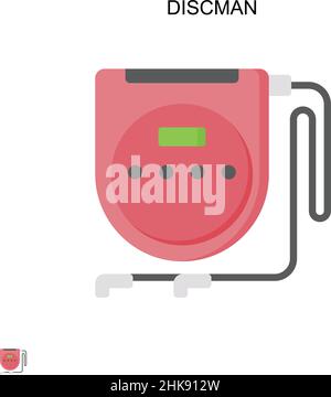 Discman Simple vector icon. Illustration symbol design template for web mobile UI element. Stock Vector