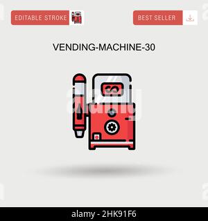 Vending-machine-30 Simple vector icon. Stock Vector