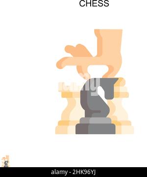 Chess Simple vector icon. Illustration symbol design template for web mobile UI element. Stock Vector