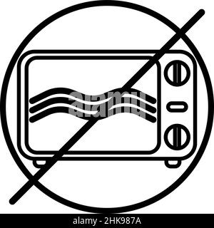 Microwave oven safe isolated on white background. Icon for cookware in ink style. Vector illustration design. Stock Vector