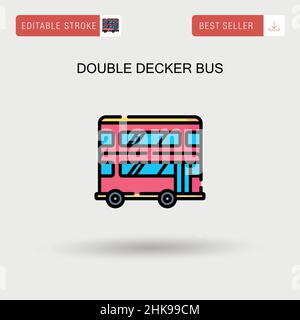 Double decker bus Simple vector icon. Stock Vector