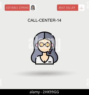 Call-center-14 Simple vector icon. Stock Vector