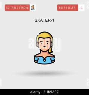 Skater-1 Simple vector icon. Stock Vector