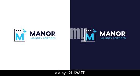 Modern and elegant laundry logo design Stock Vector