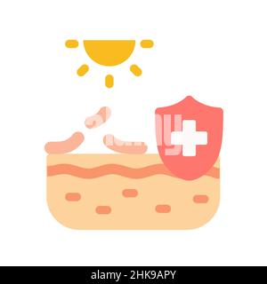 sun protection skin uv dermatology wellness single isolated icon with ...