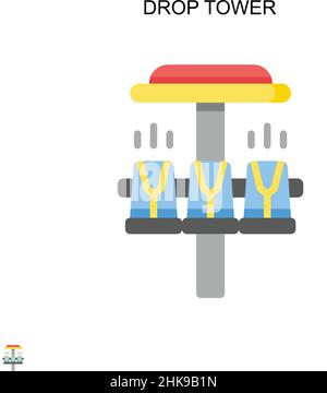 Amusement park drop tower flat vector illustration Stock Vector Image ...