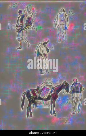 Inspired by Also studies of figures in oriental dress and a figure near a saddled horse. Study sheet, among other things with a water carrier. Istanbul Turkey, Reimagined by Artotop. Classic art reinvented with a modern twist. Design of warm cheerful glowing of brightness and light ray radiance. Photography inspired by surrealism and futurism, embracing dynamic energy of modern technology, movement, speed and revolutionize culture Stock Photo
