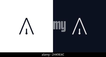 Logo design combination of initials letter A and pen Stock Vector