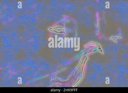 Inspired by Among other two studies of a goose or duck. Birds, Reimagined by Artotop. Classic art reinvented with a modern twist. Design of warm cheerful glowing of brightness and light ray radiance. Photography inspired by surrealism and futurism, embracing dynamic energy of modern technology, movement, speed and revolutionize culture Stock Photo