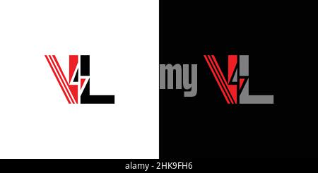 Simple and modern letter VL initials electric logo design Stock Vector
