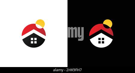 Unique and modern house logo illustration design Stock Vector