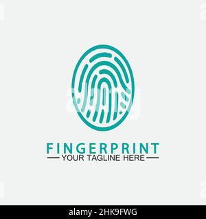 Fingerprint logo vector icon illustration template Stock Vector