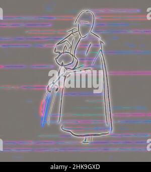 Inspired by Woman or girl with a watering can, Reimagined by Artotop. Classic art reinvented with a modern twist. Design of warm cheerful glowing of brightness and light ray radiance. Photography inspired by surrealism and futurism, embracing dynamic energy of modern technology, movement, speed and revolutionize culture Stock Photo