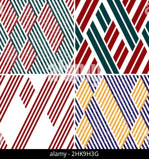 4 different vector patterns in the same package(eps). One pattern is paid and 3 are free (white dividing lines) Stock Vector