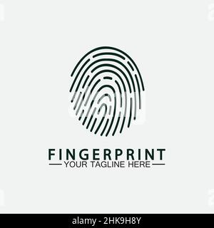 Fingerprint logo vector icon illustration template Stock Vector