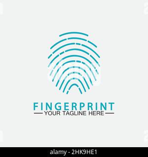 Fingerprint logo vector icon illustration template Stock Vector