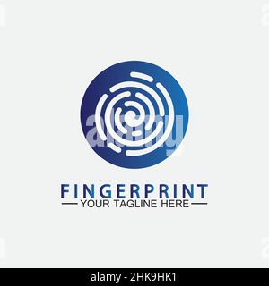Fingerprint logo vector icon illustration template Stock Vector