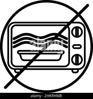 Microwave oven safe isolated on white background. Icon for cookware in ink style. Vector illustration design. Stock Vector