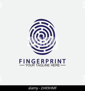 Fingerprint logo vector icon illustration template Stock Vector
