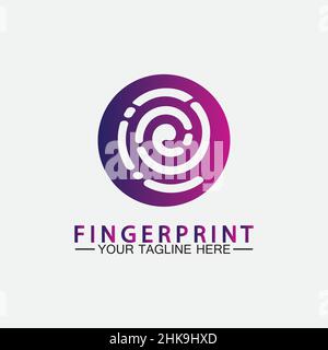 Fingerprint logo vector icon illustration template Stock Vector