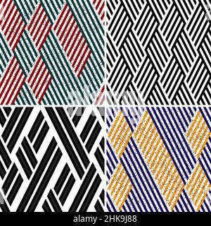 4 different vector patterns in the same package(eps). One pattern is paid and 3 are free (white dividing lines) Stock Vector