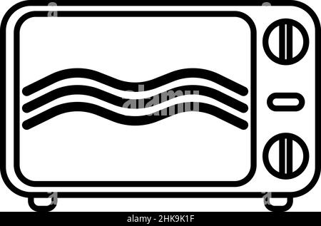 Microwave oven safe isolated on white background. Icon for cookware in ink style. Vector illustration design. Stock Vector