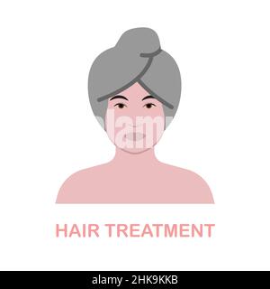 Hair Treatment flat icon. Colored element sign from beauty salon collection. Flat Hair Treatment icon sign for web design, infographics and more. Stock Vector