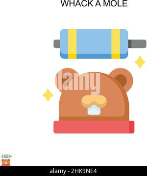 Whack a mole Simple vector icon. Illustration symbol design template for web mobile UI element. Stock Vector