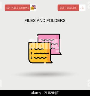 Files and folders Simple vector icon. Stock Vector